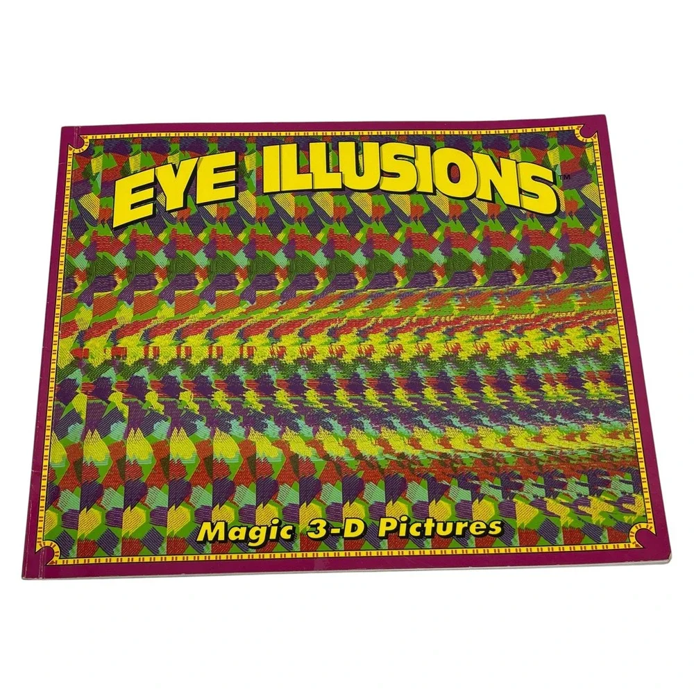 Eye Illusions Magic 3-D Pictures Jim Anderson 1995 Stereogram Book Honey Bear